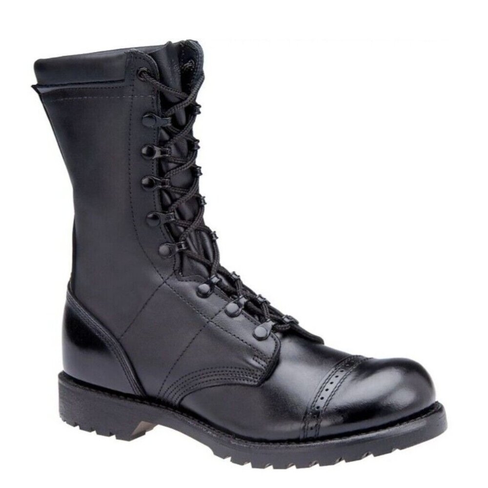 Nice Carolina Jump Boots Black Leather Made In Usa Sz 8 Paratrooper